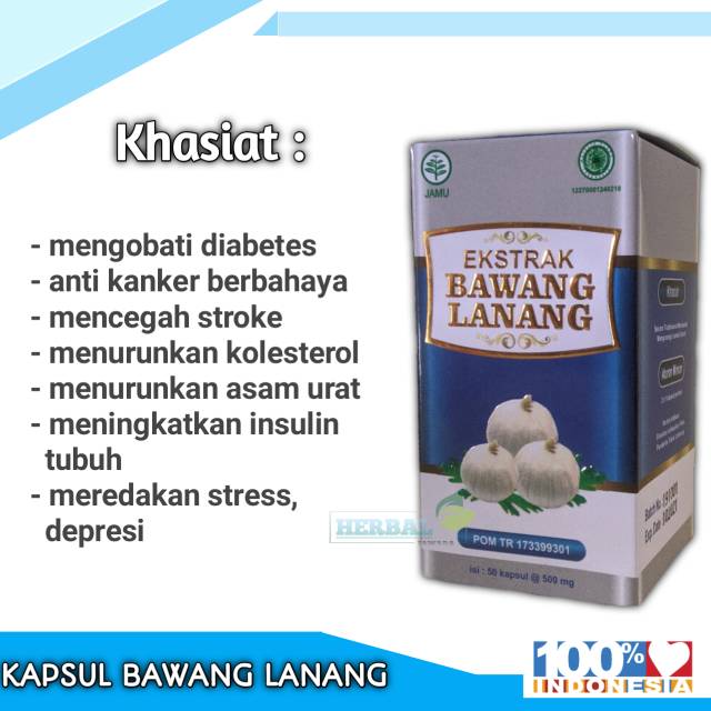 

Kapsul bawang lanang original ampuh obati kolesterol asam urat stroke isi 60 kapsul