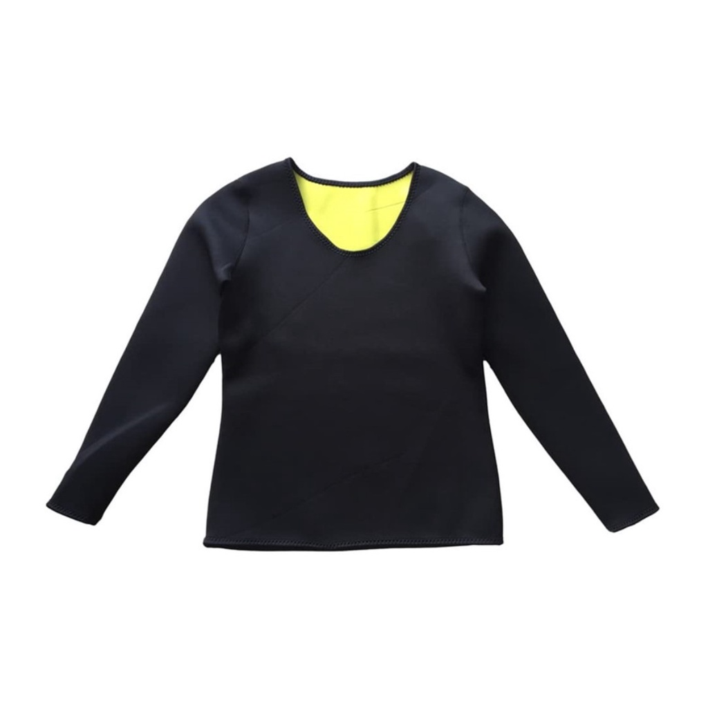 Baju Kaos Pembakar Lemak Lengan Panjang Wanita Pria Original Korset Pelangsing Perut Pembentuk Tubuh