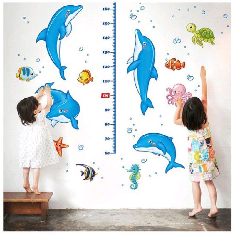 Stiker Dinding Pengukur Tinggi Badan Anak Karakter / Grow Up Wall Sticker