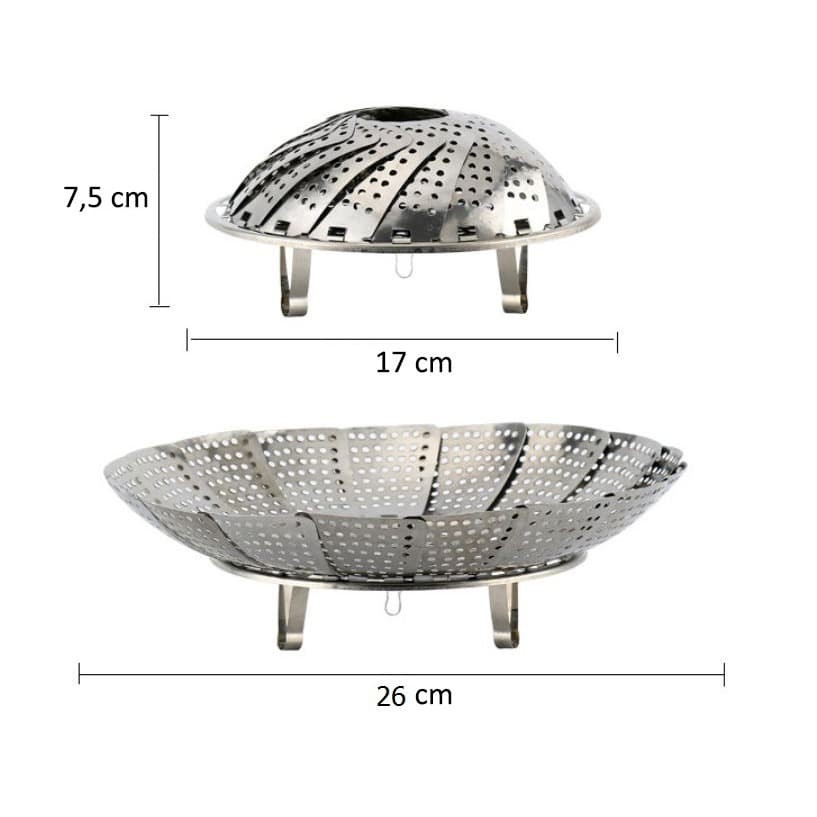 Kukusan Stainless Lipat Steamer Alat Kukus Serbaguna