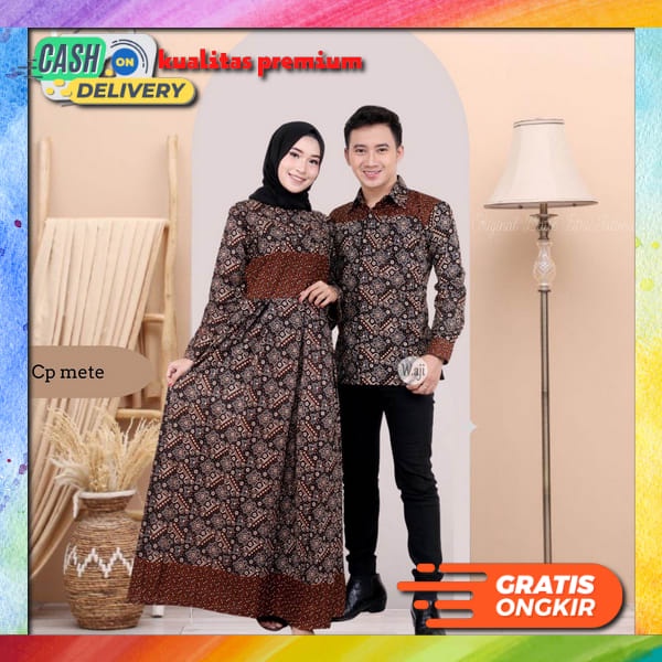 Baju Gamis Couple Muslim Pasangan Cuple Kapelan Keluarga Suami Istri Muslimah Remaja Najwa Caple Kondangan Kekinian Terbaru 2023 Batik Couple | Batik Couple Modern | Baju Batik Couple | Batik Gamis Couple Modern
