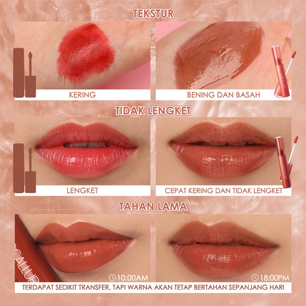 ❤ BELIA ❤ FOCALLURE Super Glossy Tint FA208 | Lip Gloss | Lip Clear | Lip Tint | BPOM