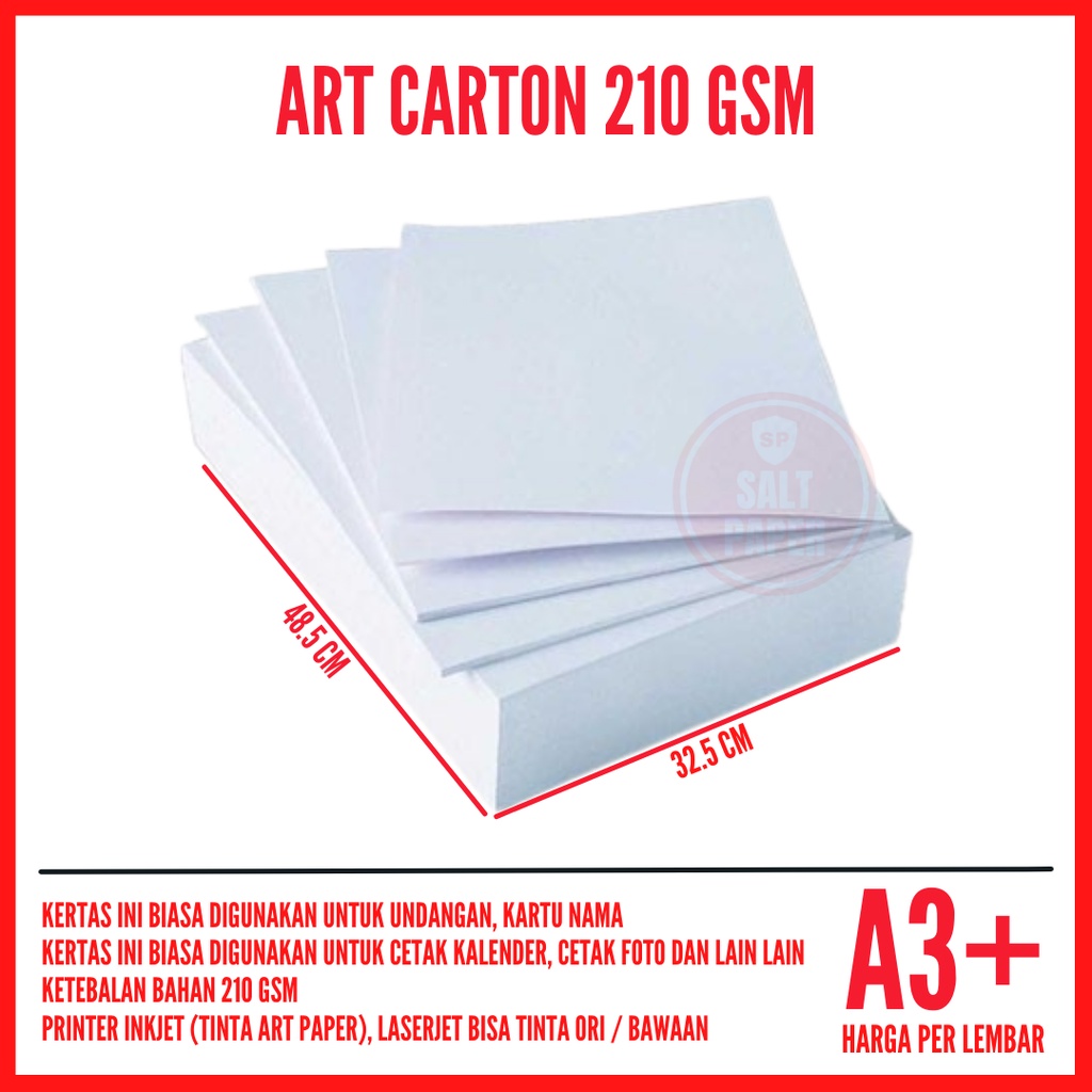 

Art Carton 210 gsm A3 Plus per lembar / Art Carton A3 Plus 210 gsm