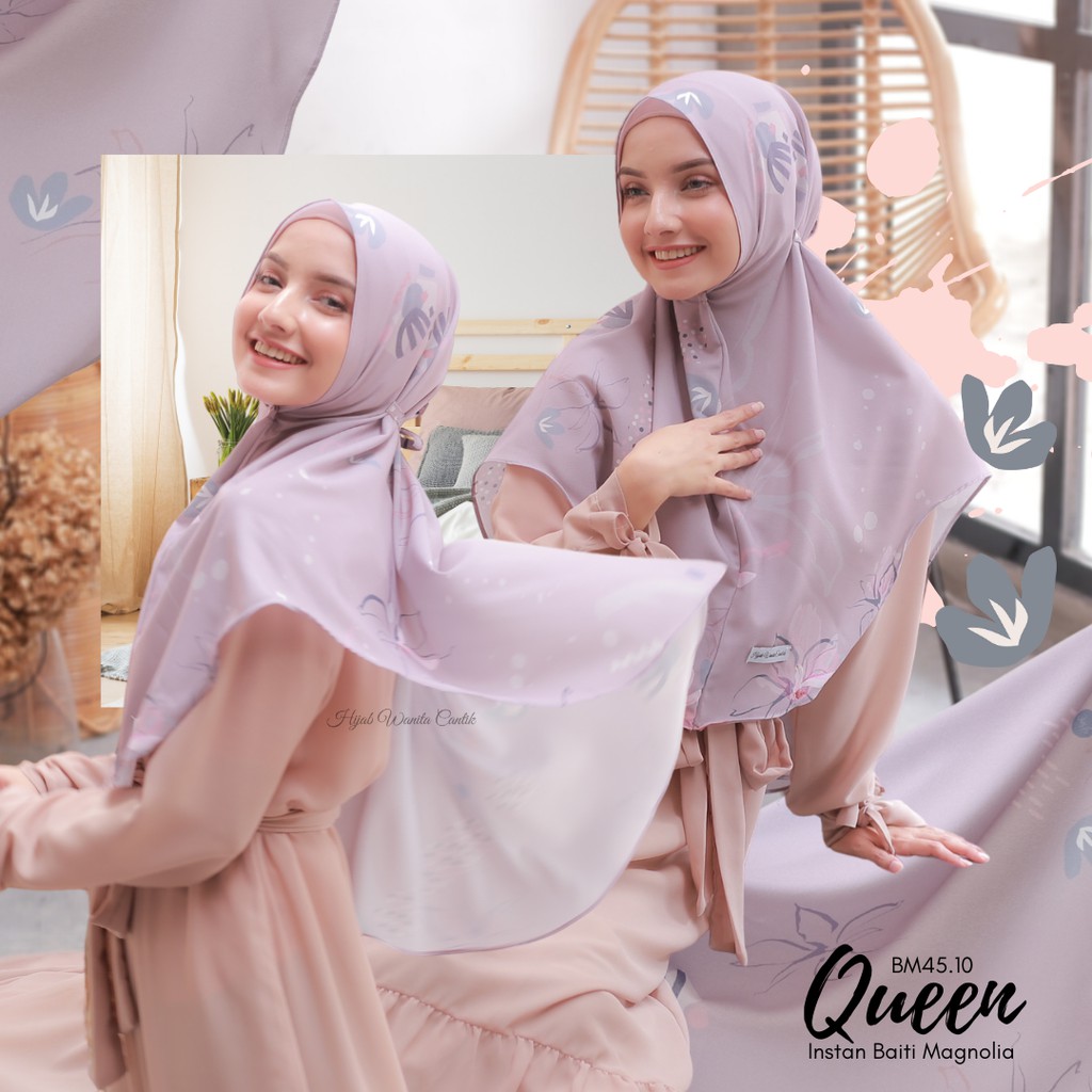 Hijabwanitacantik - Instan Baiti Magnolia | Hijab Instan | Jilbab Instan Bergo Exclusive Printing-4