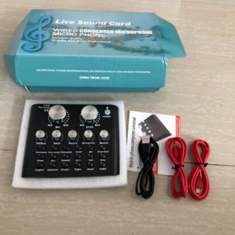 V8 pro terbaru elegant  SoundCard Audio Mixer untuk  Live Broadcast