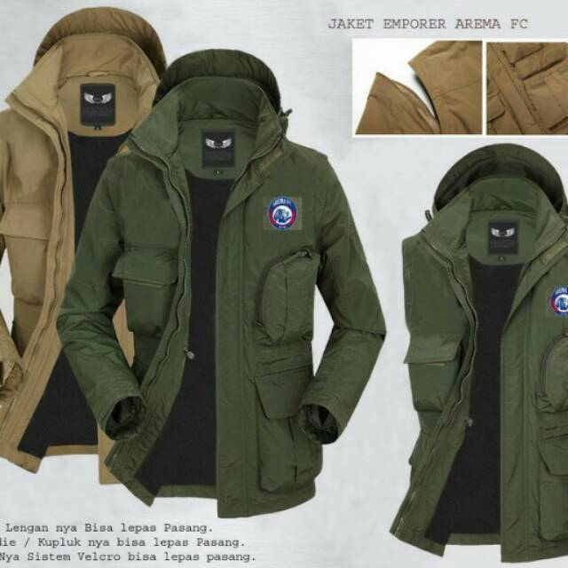 Jaket Emporer Arema Fc end All club bola.lengannya bisa lepas pasang.jaket bola distro