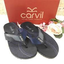 (SANDAL CARVIL) Carvil Arven Black Navy Size 39-43 / Sandal Casual Pria Dewasa/carvil jepit