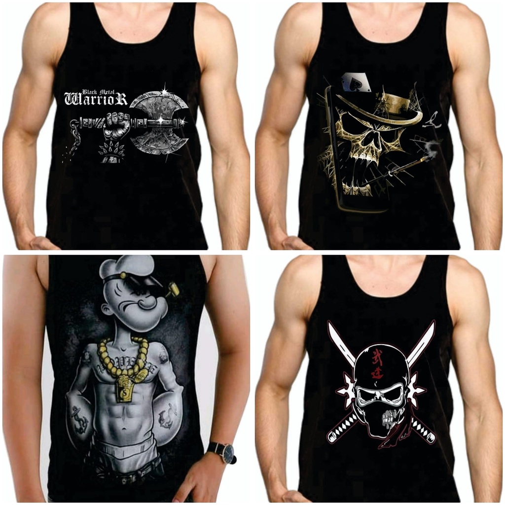 Kaos dalam Pria gambar atau Singlet sablon