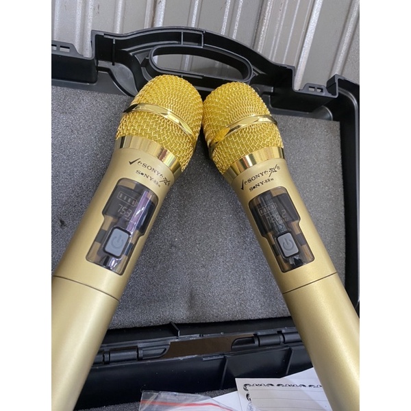 MIC WIRELESS SONY SN-88W ISI 2PCS GOLD MICROPHONE WIRELESS MIC TANPA KABEL FREE KOPER KUAT KOKOH MANTAP