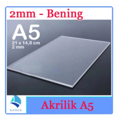 Akrilik A5 Lembaran 2mm Acrylic 2 mm Bening Transparan Marga Cipta