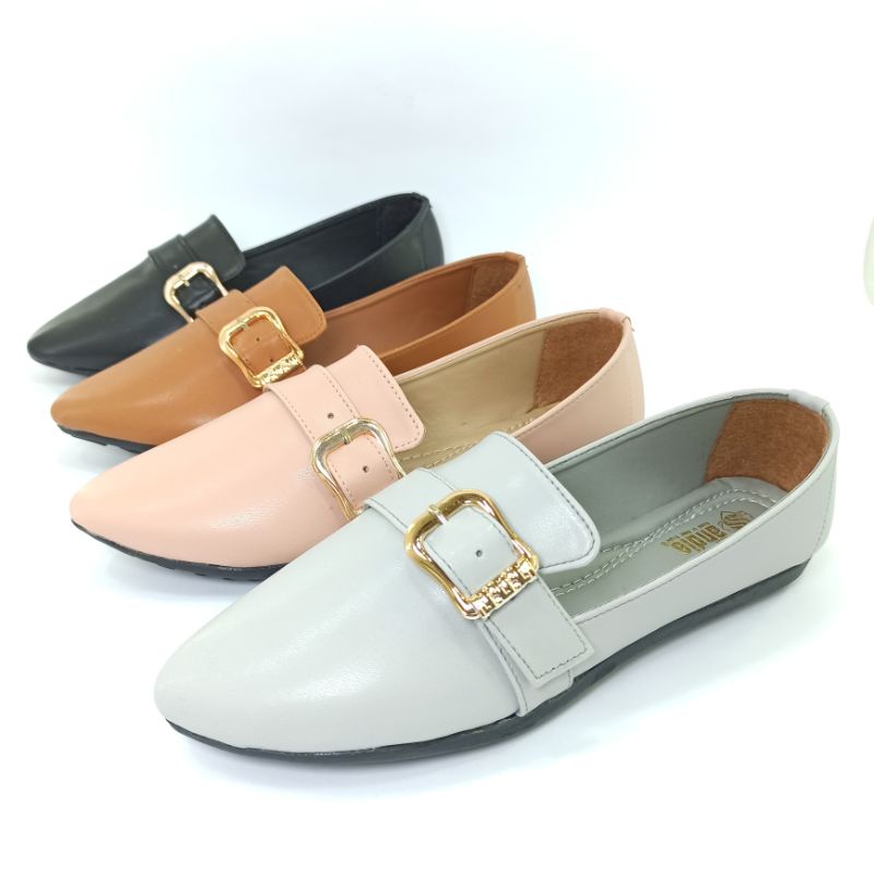 Sepatu Flatshoes Wanita Flat Shoes Kerja Ballerina Andis AN13