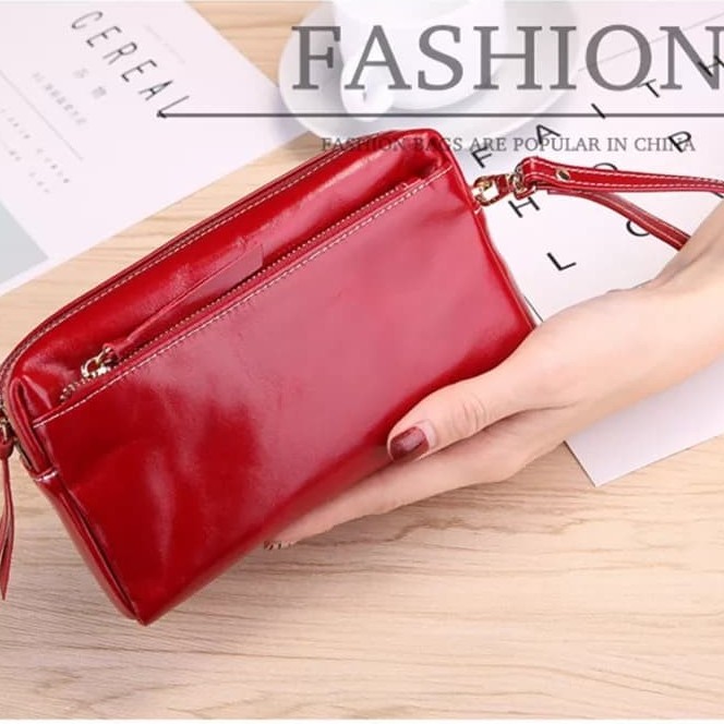 DOMPET Kosmetik MERAH Kulit Asli IMUT Tas Wanita 100% KULIT Asli Garut