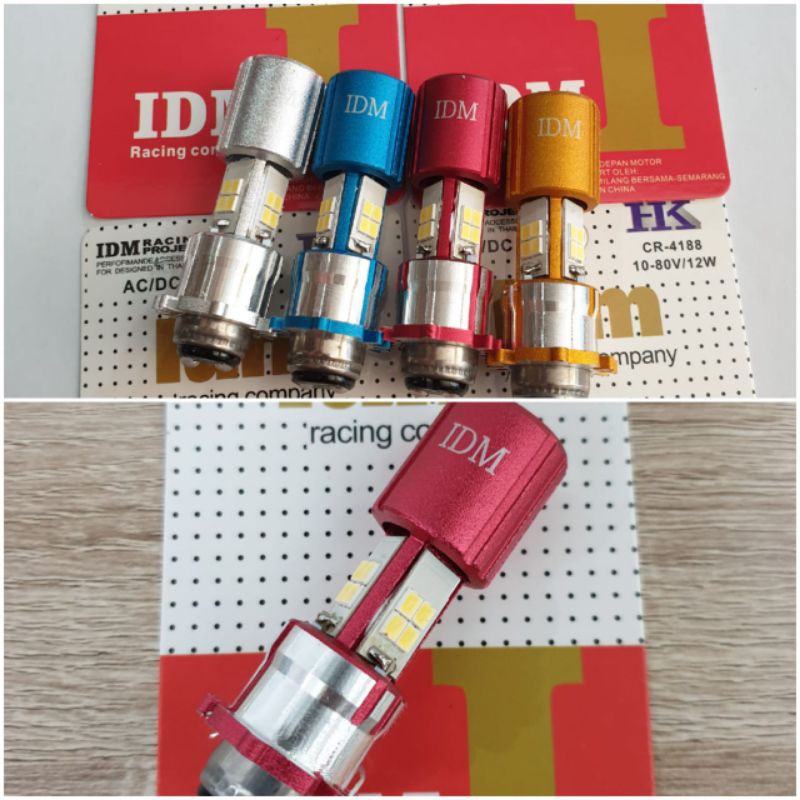Lampu LED Motor Matik Bebek IDM Putih - Lampu Led Depan AcDc Hi Low 12w