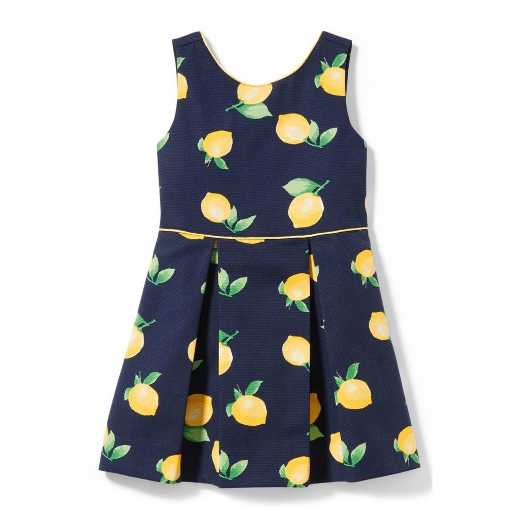 Janie and Jack Baby Dress - Navy Lemon 3-6M