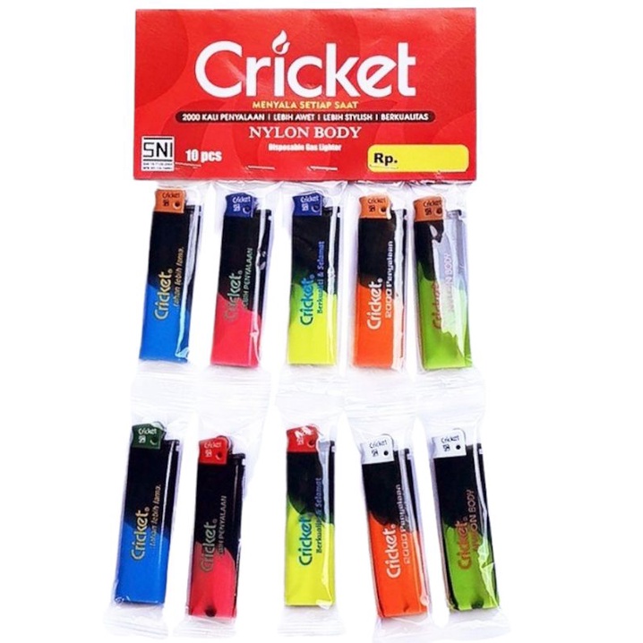 korek api gas cricket pemantik nylon