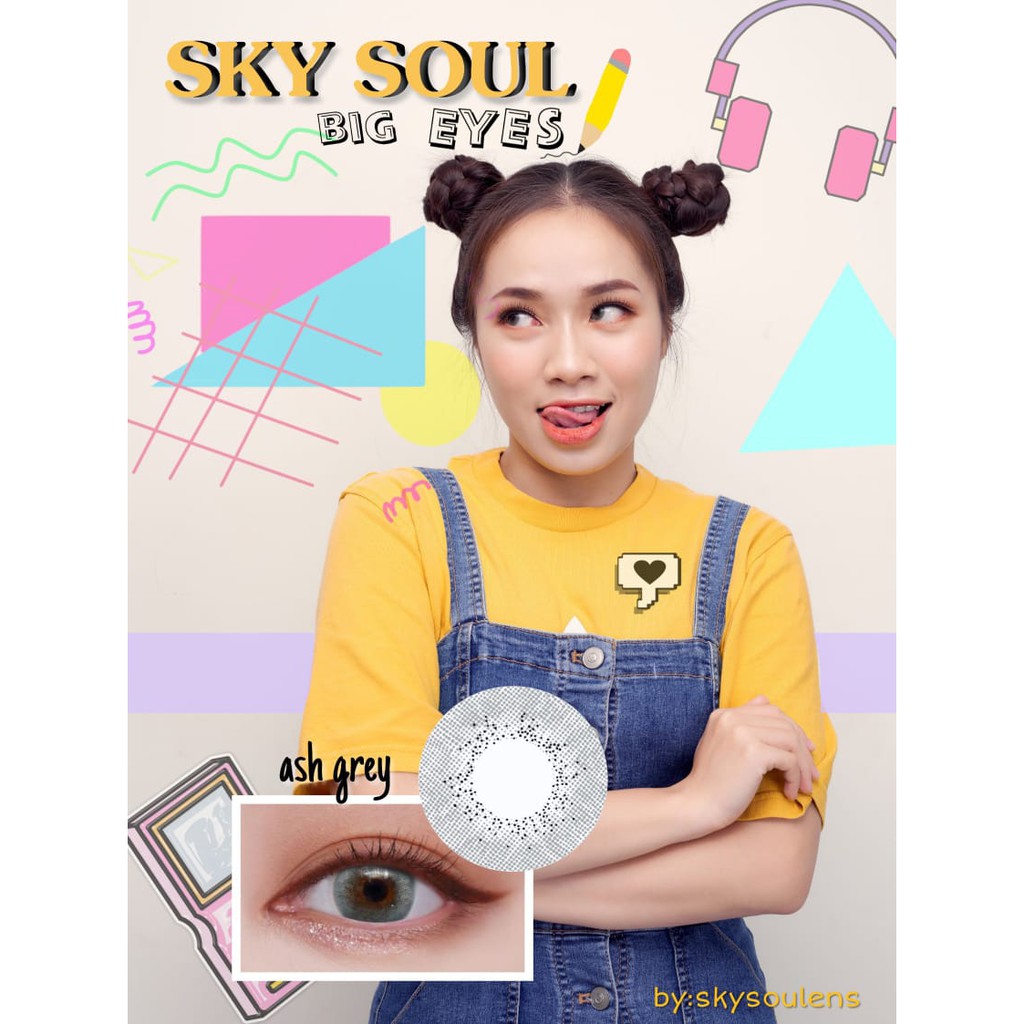 NEW Softlens Sky Soul Big Eyes DIA 14.50mm NORMAL MINUS NUDE BROWN OCEAN BLUE ASH GREY (-0.50 s/d-6.00)/Lensa  Kontak/BS