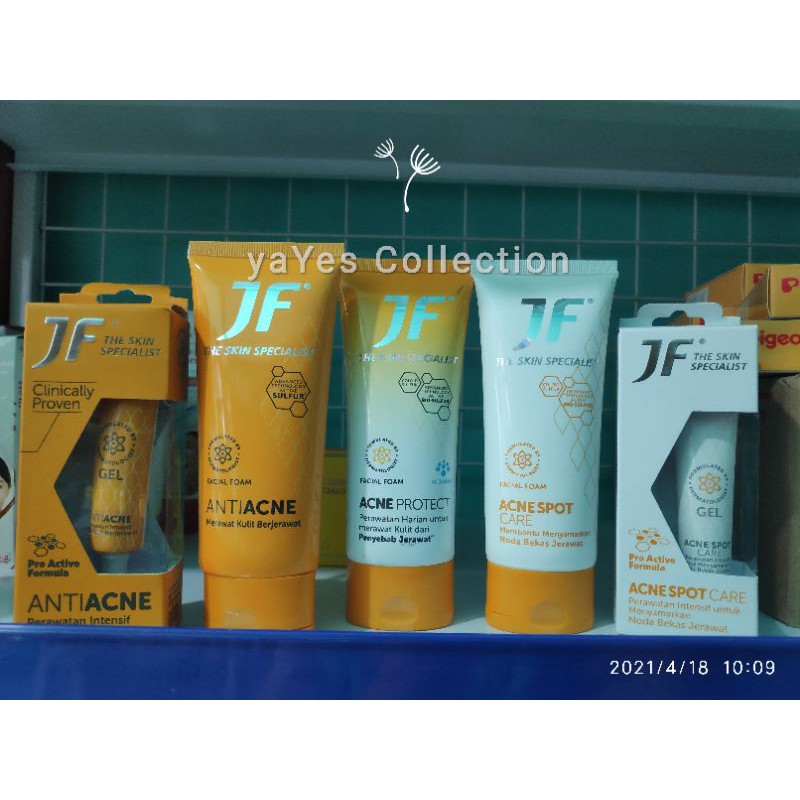 JF Facial Foam Wash Antiacne Acne Protect Sport Kulit Berjerawat Gel Tube sabun muka bekas jerawat