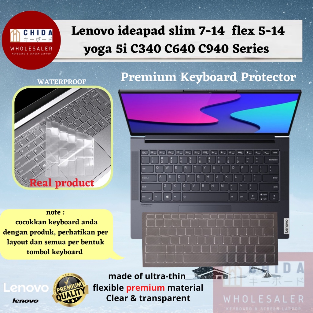 Keyboard Protector Lenovo Ideapad Slim 7-14 Slim 5i-14 Flex5i-14 C340 C640 C940 Series / Premium Key