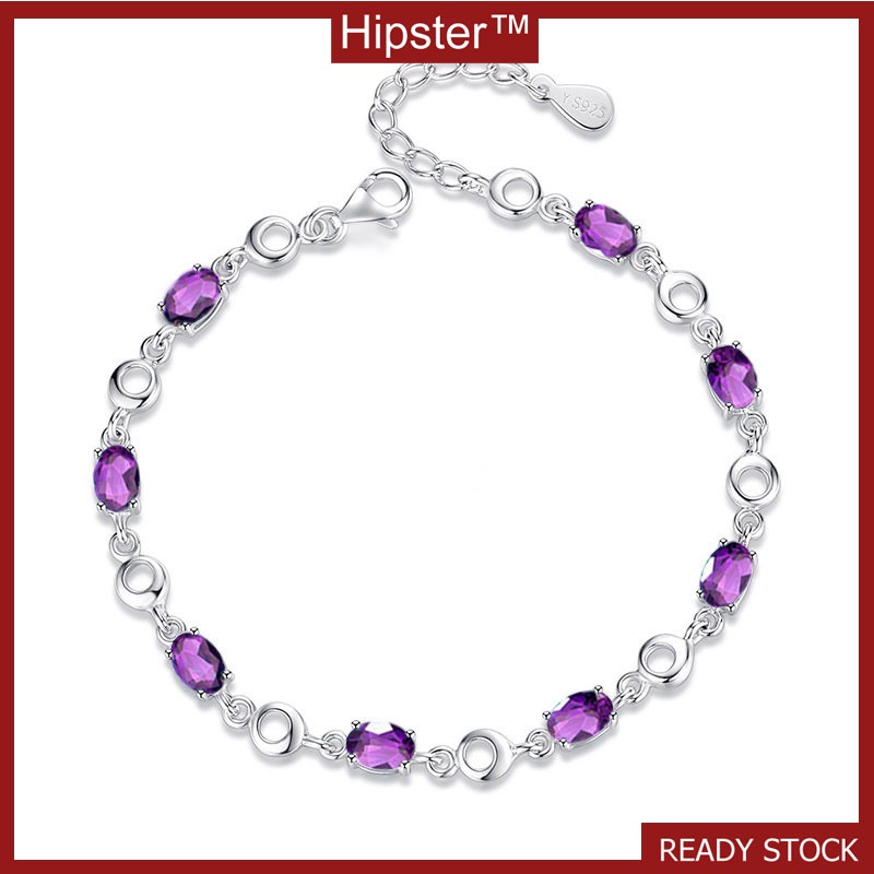 Exquisite Refined Grace Fashion Inlaid Purple Gemstone Bracelet