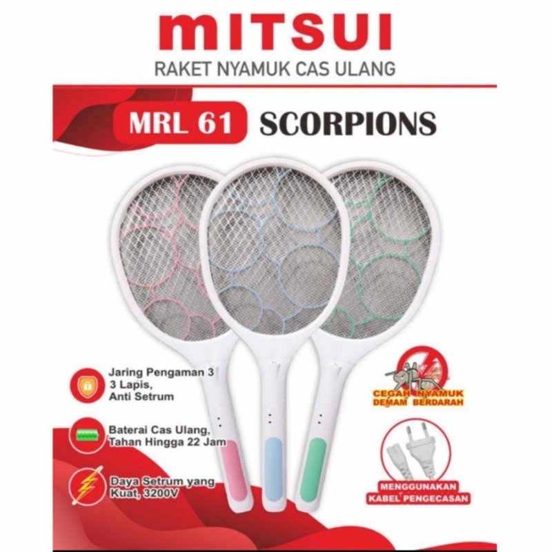 Raket Nyamuk Cas MRL61 Scorpions Mitsui