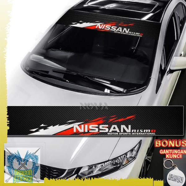 TERMURAH STICKER NISMO NISSAN STICKER KACA DEPAN MOBIL BAHAN KARBON Dragon Sticker