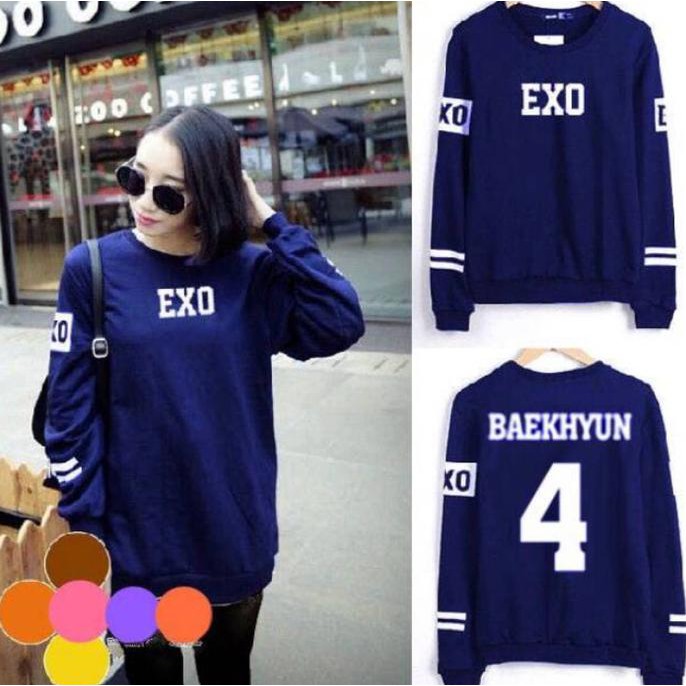 SWEATER HOODIE JAKET JACKET EXO BAEKHYUN CEWEK REMAJA DISTRO FASHION FAVORIT