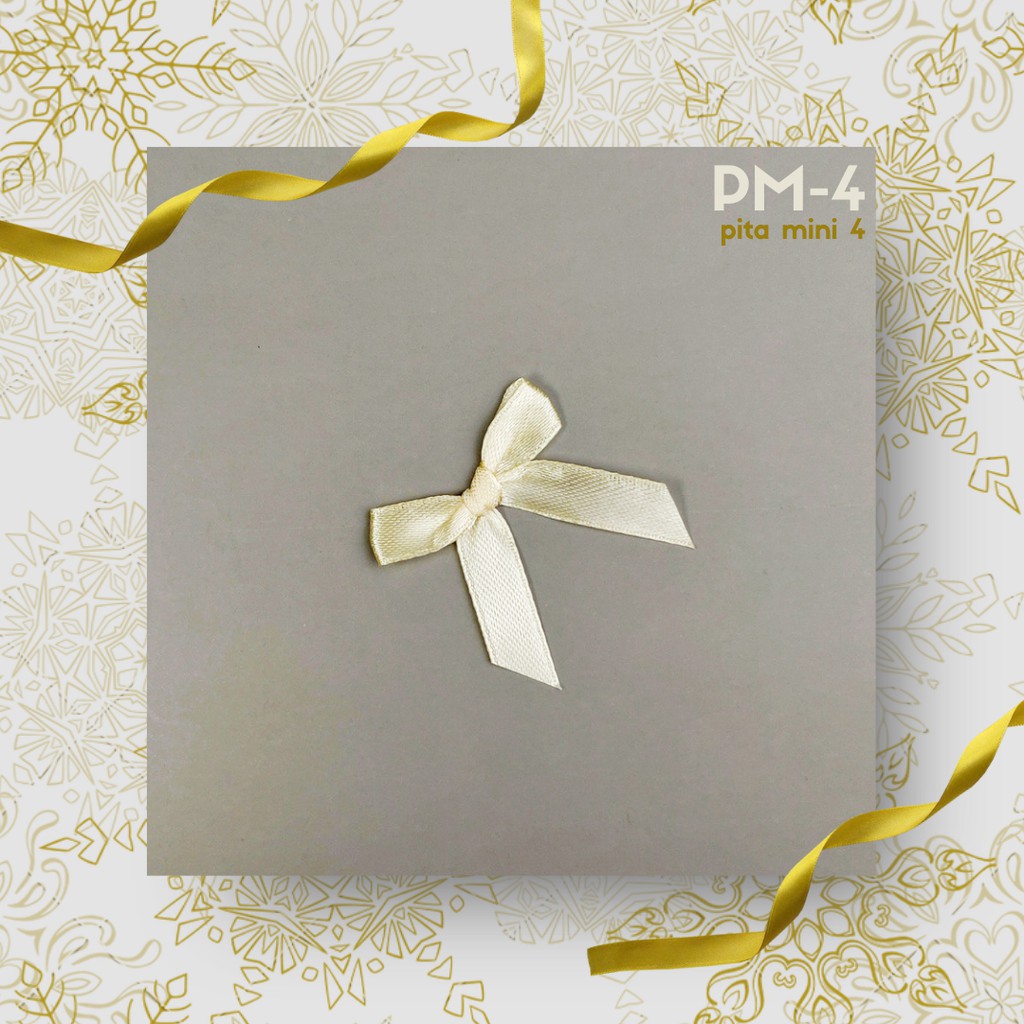 50 Pcs Pita Satin Kecil Jadi Untuk Souvenir Tempel Undangan Pernikahan Warna Krem