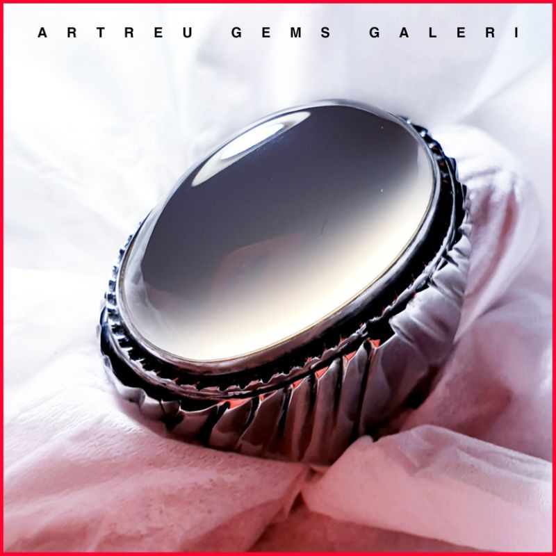 Batu Anggur Way Kanan ( White ) | COD Bisa | Cincin Batu Akik Ring 5 - 10