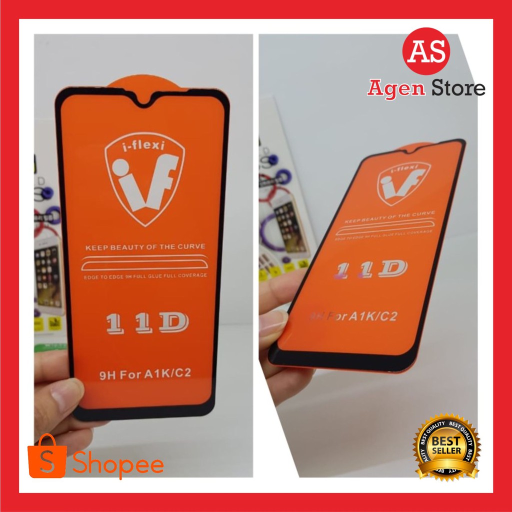 ANTI GORES GROSIR KOREAN Tempered Glass Realme C2 RMX1941 TG 5D FULL SCREEN FULL GLUE - Hitam