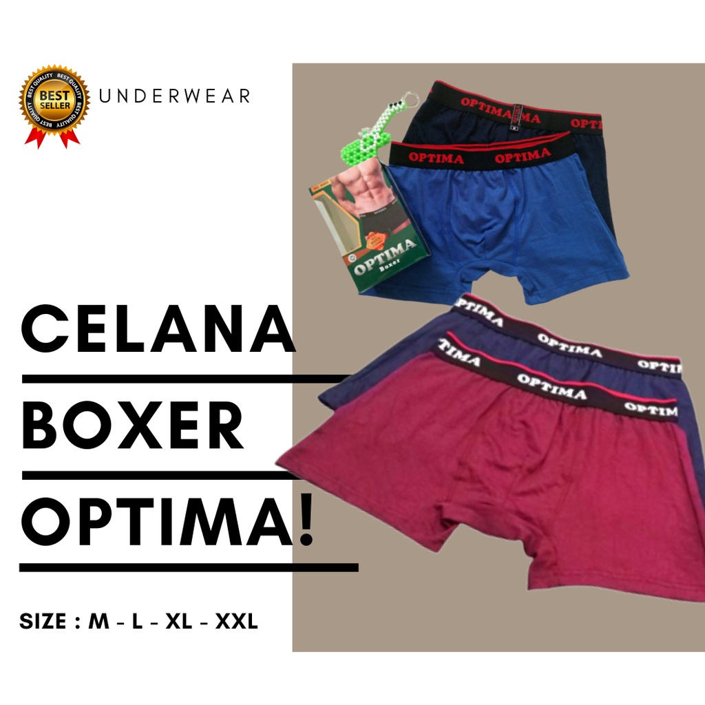 Boxer Optima Bokser Calana Jero Pria Celana Dalam CD Underpants Sempak Cowok Daleman CD Pria Ukuran 