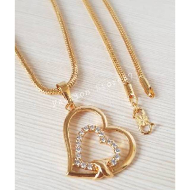 Kalung love xuping Jewelry L2x import perhiasan lapis emas / kalung fashion xuping yaxiya