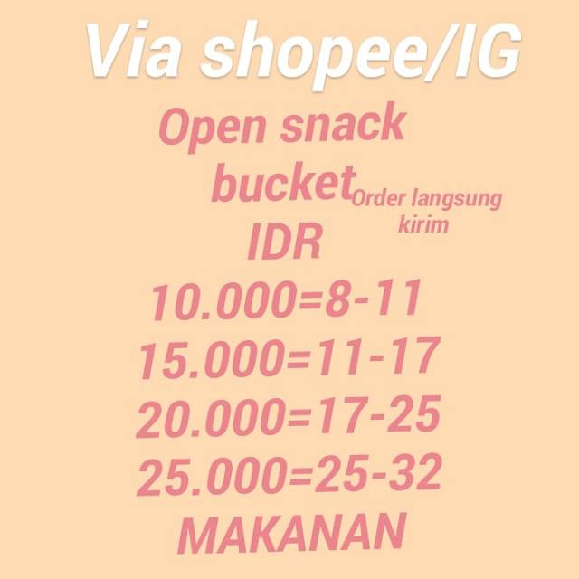 

Snack bucket murah makanan