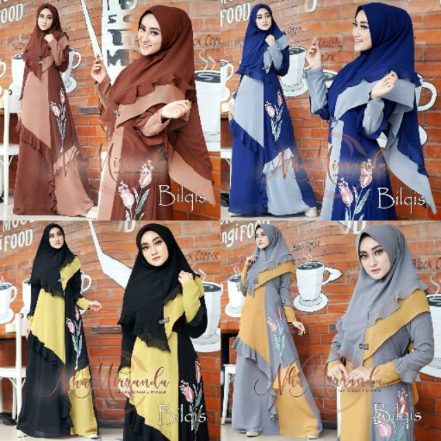 (PROMO) FH04 / Bilqis Syari FREE KHIMAR / Wolfis / Gamis / Dress Muslim / Fashion Muslim