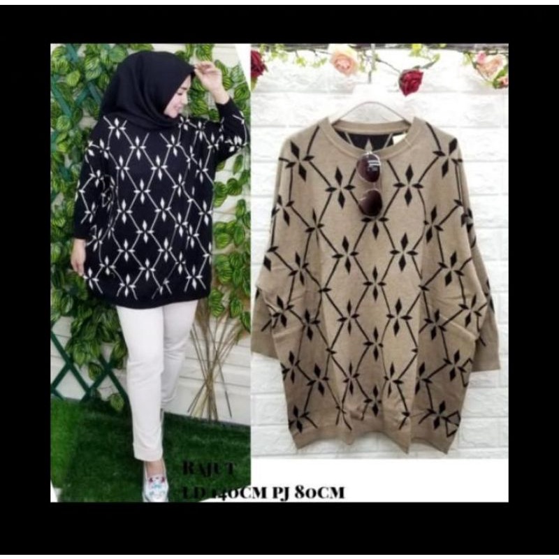 atasan jumbo big size rajut wanita