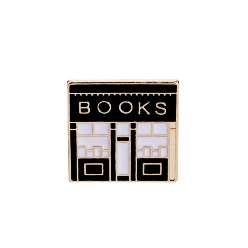Bros Pin Enamel Bentuk Toko Buku Books