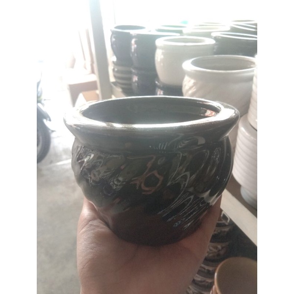 Pot keramik / Pot keramik kaktus / pot keramik bonsai/ pot keramik gentong ulir