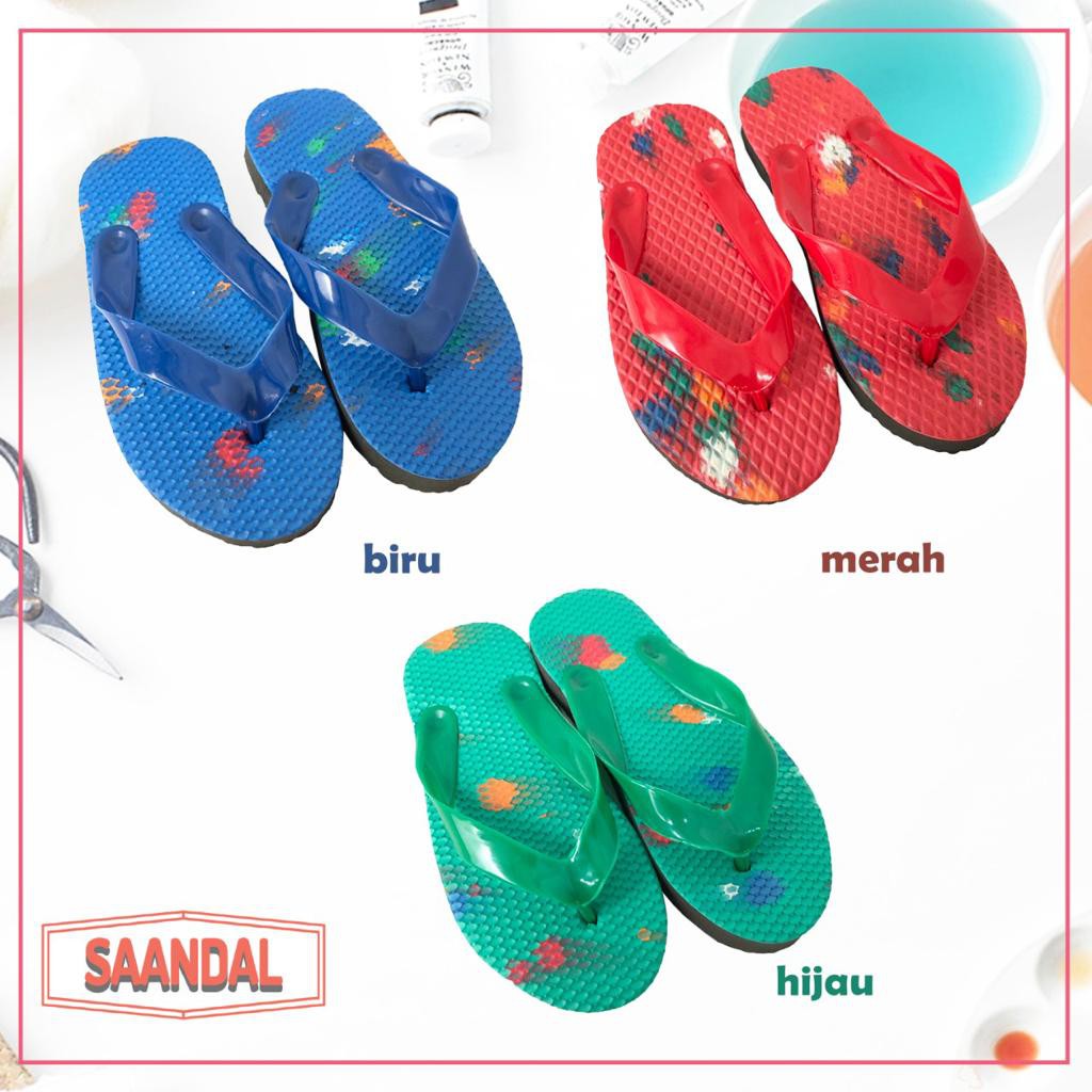 Sandal Jepit Anak Pelangi by Saandal Indonesia (BISA SATUAN COD)