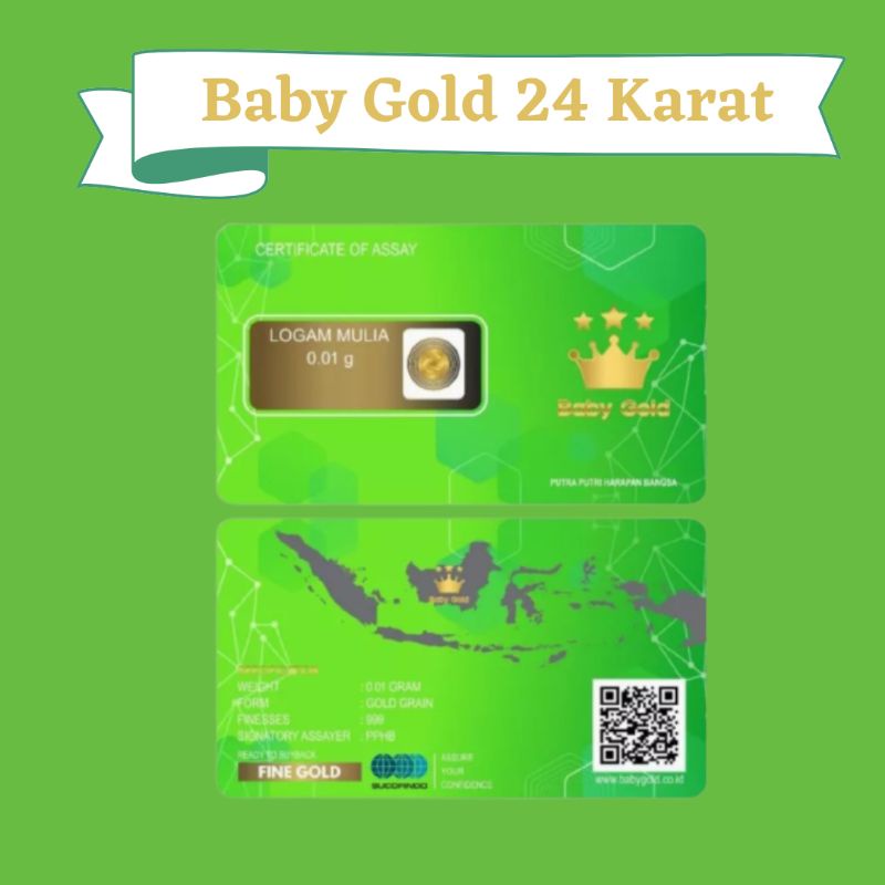 Baby Gold Emas Logam Mulia 24 Karat 0,01g