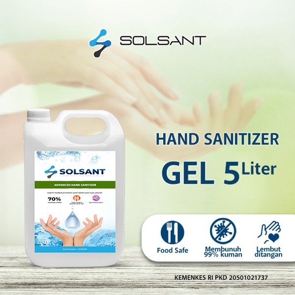 Hand Sanitizer Cair / GEL 5L SOLSANT Aseptic [ Izin KEMENKES RI ]GOJEK - CAIR