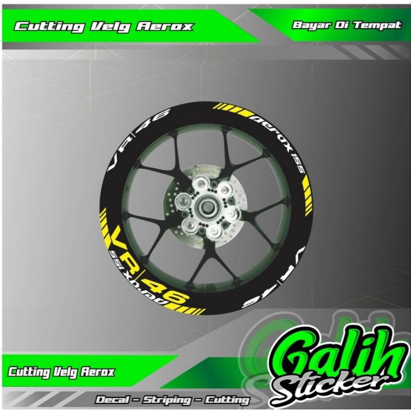 Sticker Velg Aerox VR 46 - Lis Velg Aerox 155 - Cutting Sticker Aerox 155 terlaris