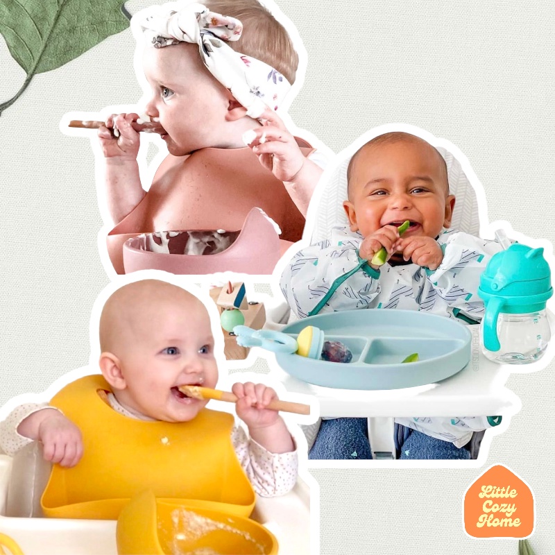 Silicone Baby Bib BPA Free / Slabber Bayi Silikon Premium / Celemek Makan Bayi Baby / Food Grade / Perlengkapan Ibu Bayi