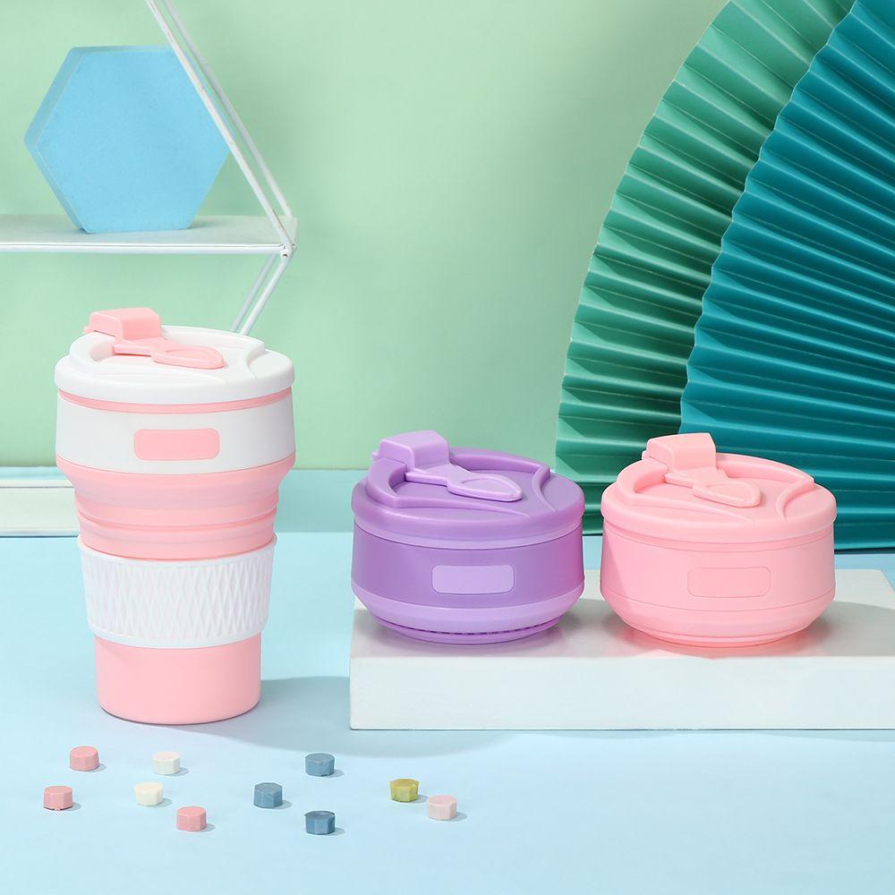 Populer 350ML Collapsible Silicone Cup Food Grade Outdoor Minum Sport Bottle Foldable Gelas Air