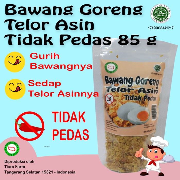 

q20w1q1qw Bawang Goreng Telor Asin 85 G Tidak Pedas (Tiara Farm) Dscscv