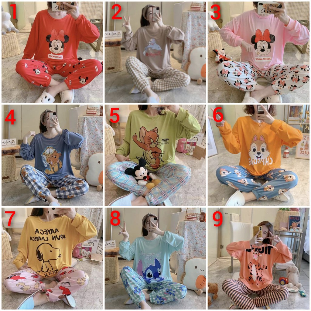 piyama pp joger wanita bahan kaos spandex tebal