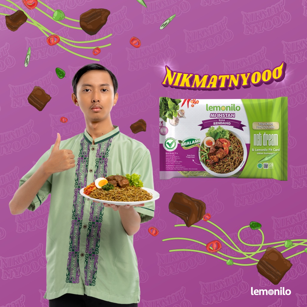Lemonilo Mie Instan Spektarasa Rasa Rendang/ Lemonilo Mie Goreng Instant Rasa Rendang / Mie Instant Sehat/ Mie Sehat