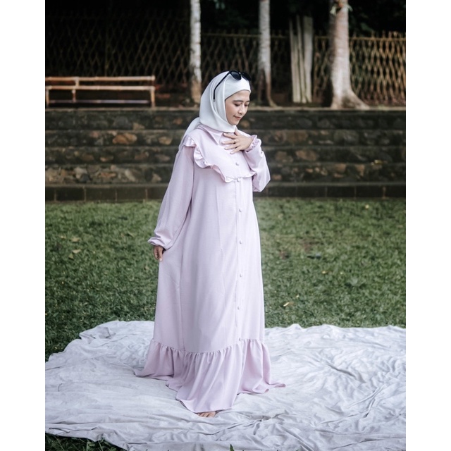 Gamis Crinkle Airflow Jumbo Premium | Dress Crinkle Kancing Polos