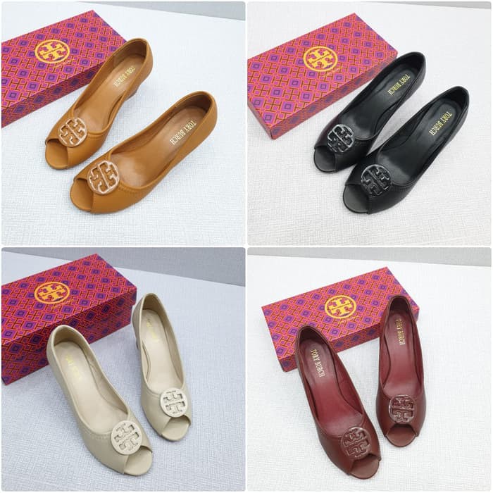 Sepatu Wanita Tory Open Toe Wedges 7 Cm / Sepatu Kerja Wanita - -