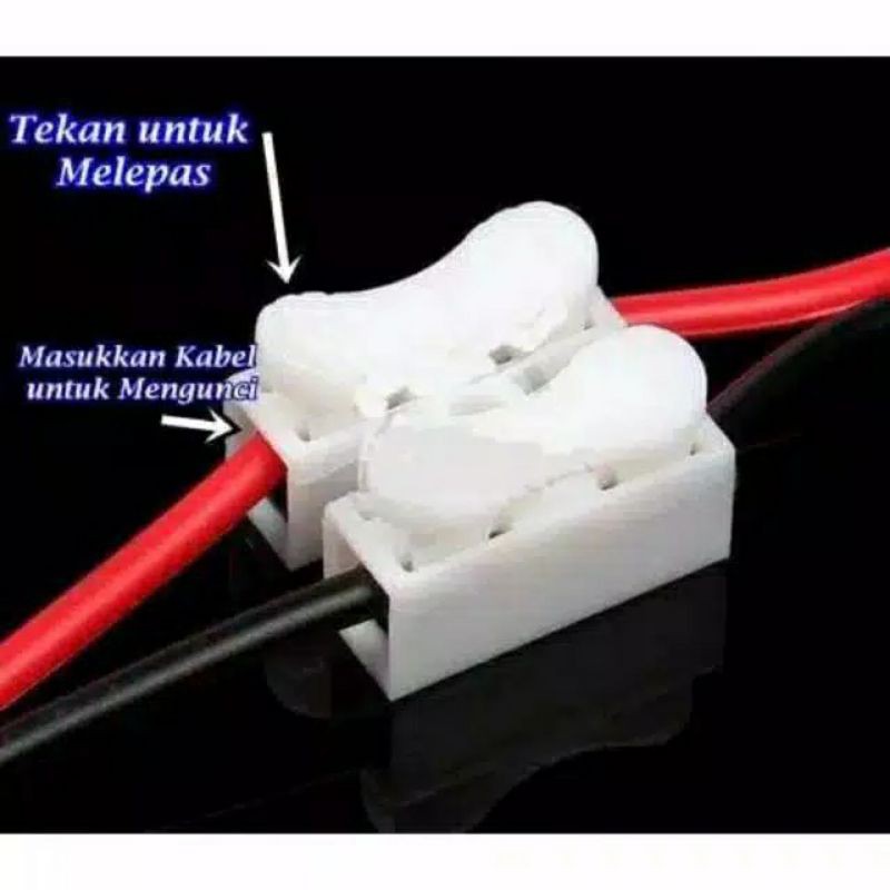 Quick Connect 2 Wire Connect Spring Sambungan Terminal Kabel 2 Pin Jepitan