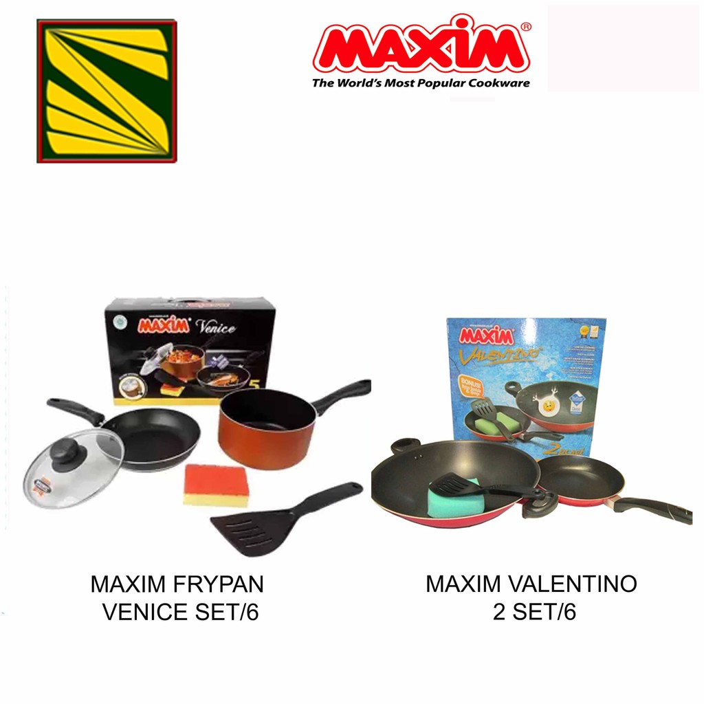 Frypan Set Maxim Venice Set dan Valentino Set (Frypan 22 cm + Wok 30 cm