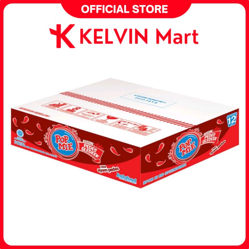 

Pop Mie Mi Instan Goreng Pedes Gledeek Ayam Cup 75g x 12 pcs | KELVIN Mart